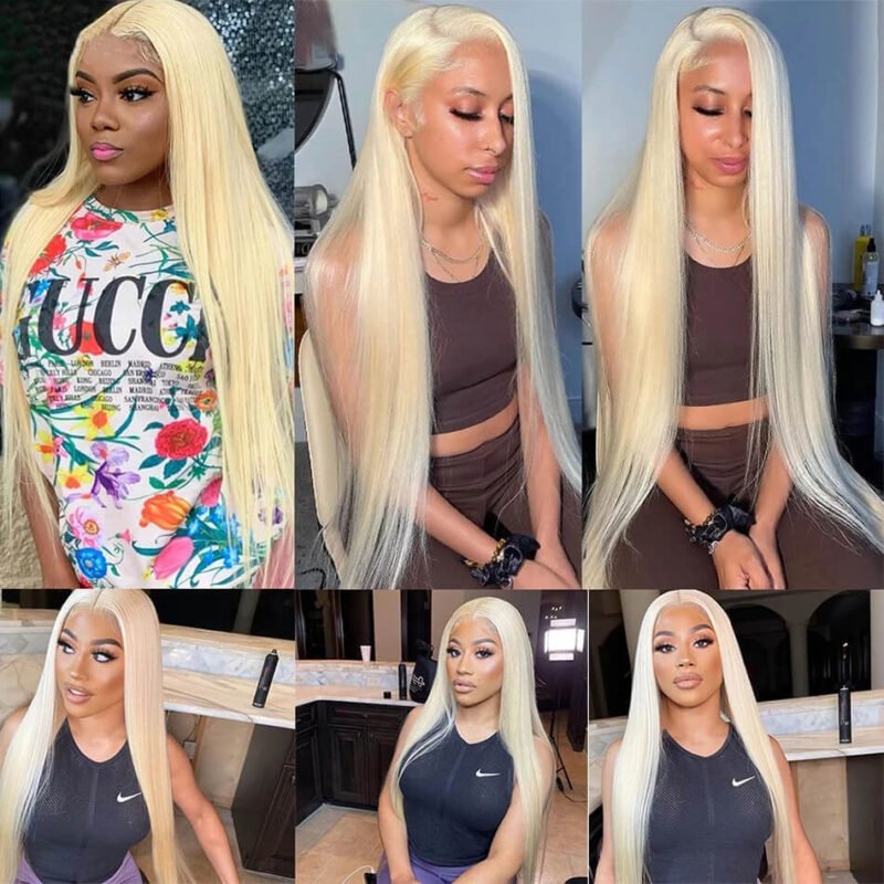 16 24 inch virgin hair 613 blonde lace front wig