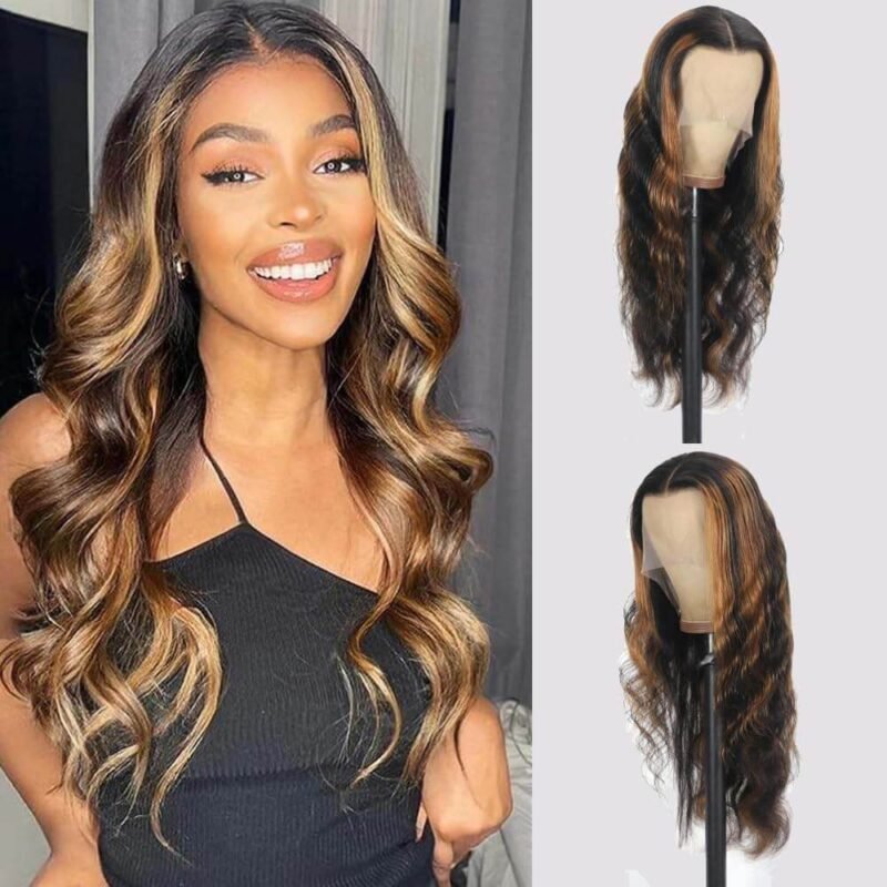 1b/30 ombre lace front wig with highlight 180 density