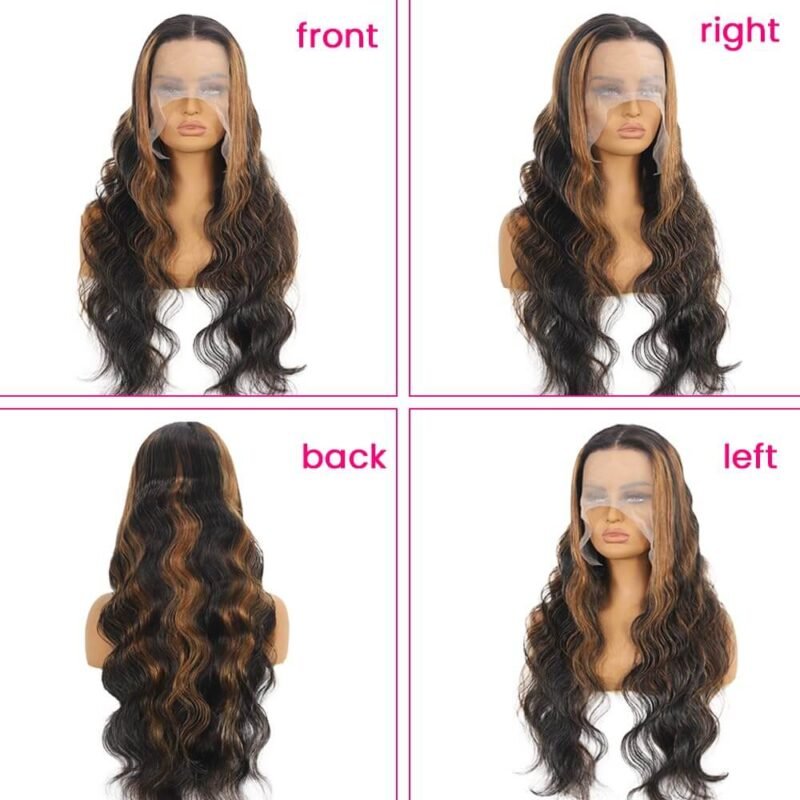 1b/30 ombre lace front wig with highlight 180 density
