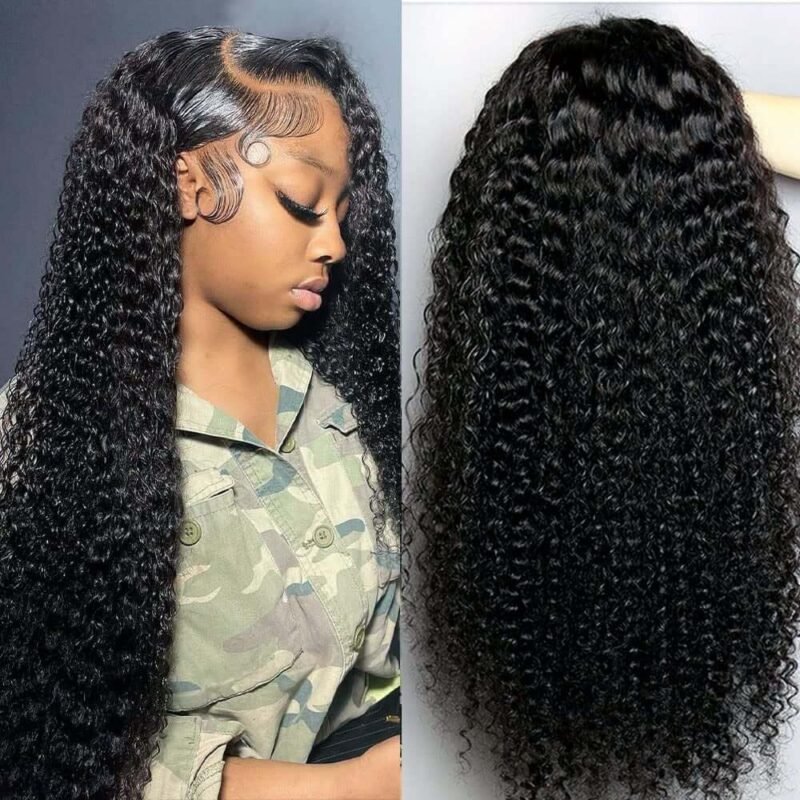 22 inch kinky curl lace front wig
