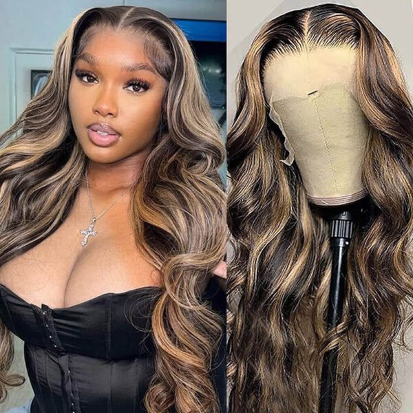 1b/27 balayage ombre body wave human hair lace front wigs