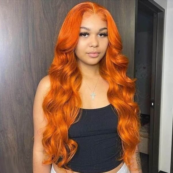 ginger body wave human hair lace front wigs
