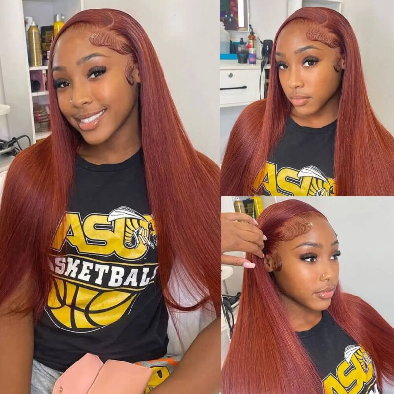 #33 reddish brown human hair lace front wig